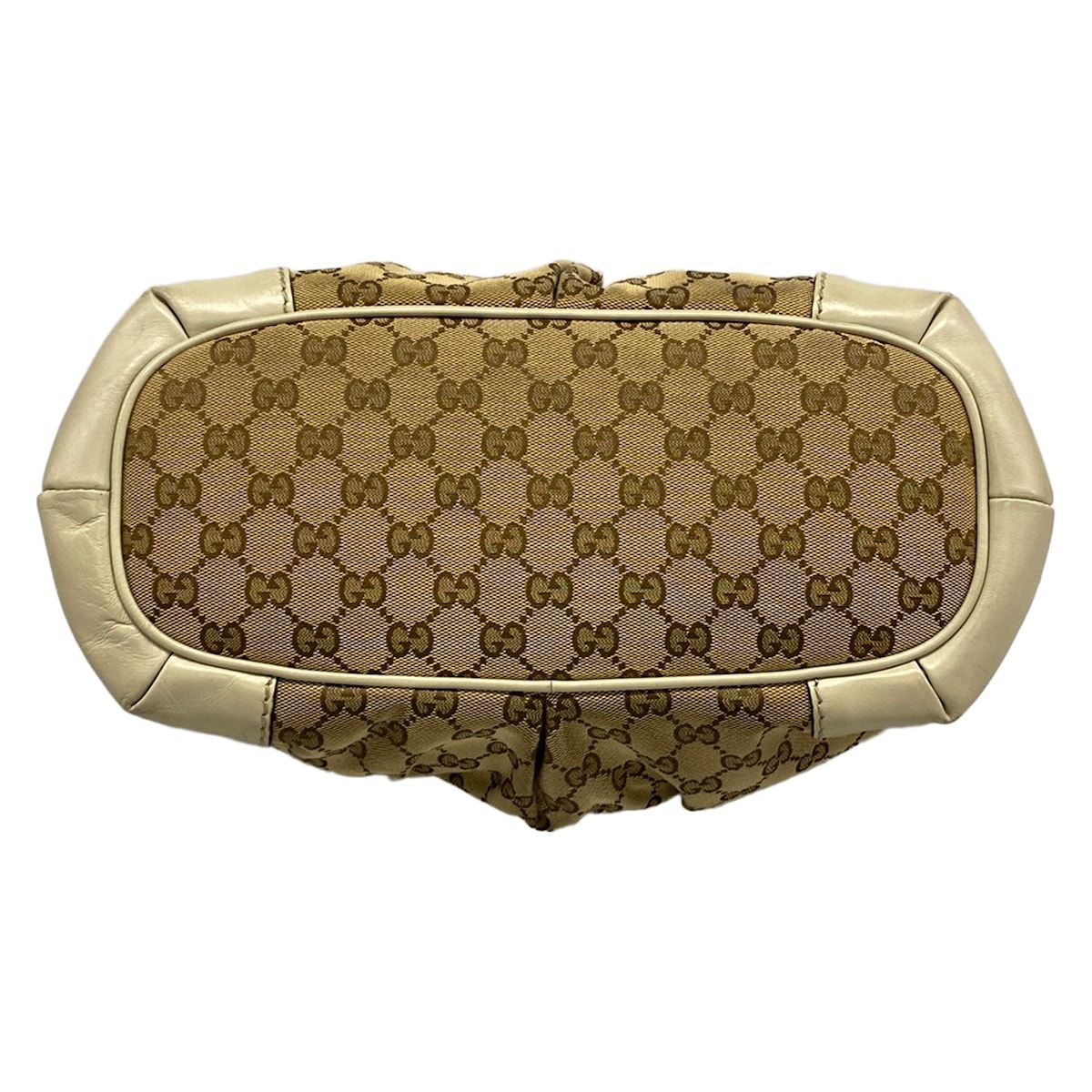 Gucci Handbag Ski GG Pattern Beige Dark Brown Gray Leather — view 5