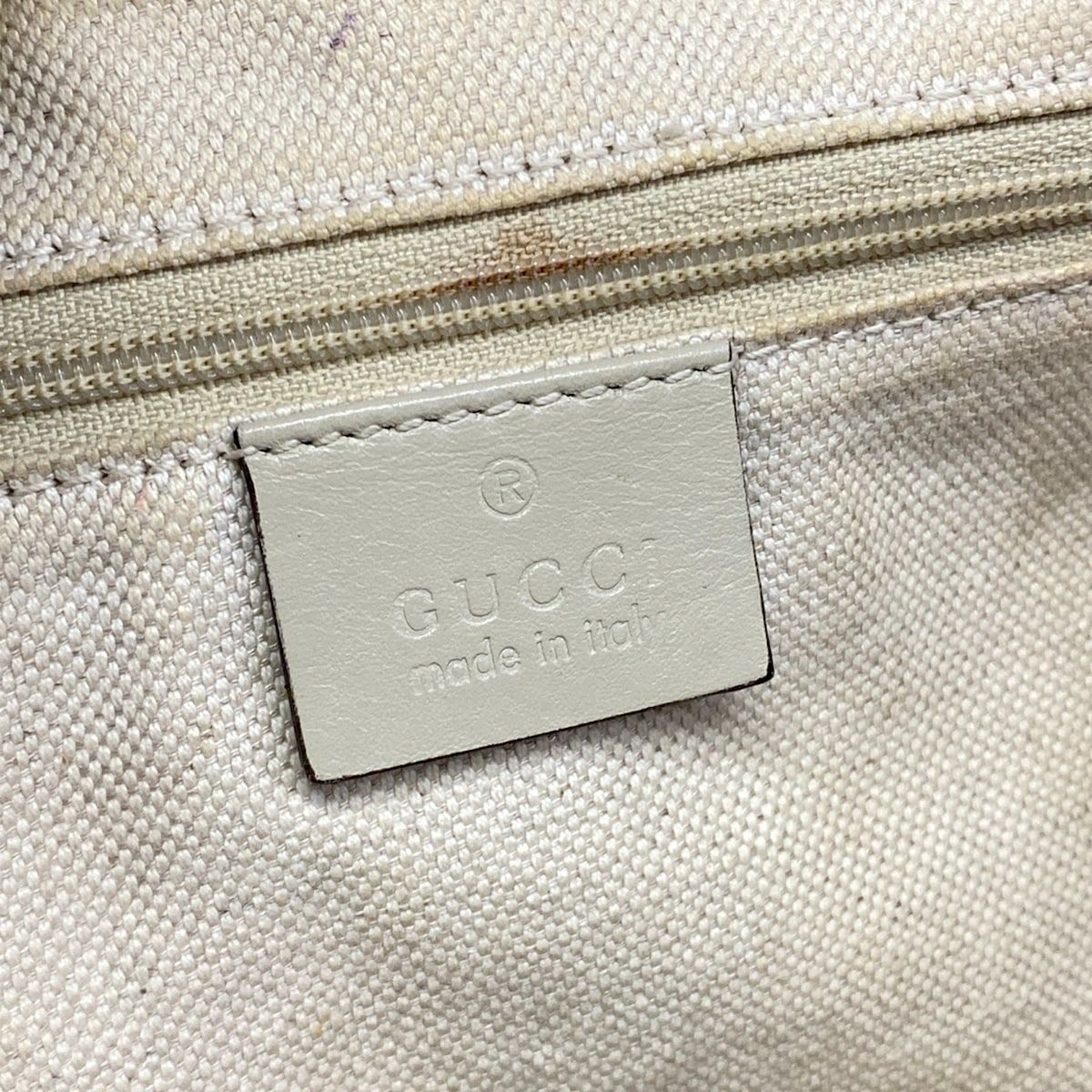 Gucci Handbag Ski GG Pattern Beige Dark Brown Gray Leather — view 9