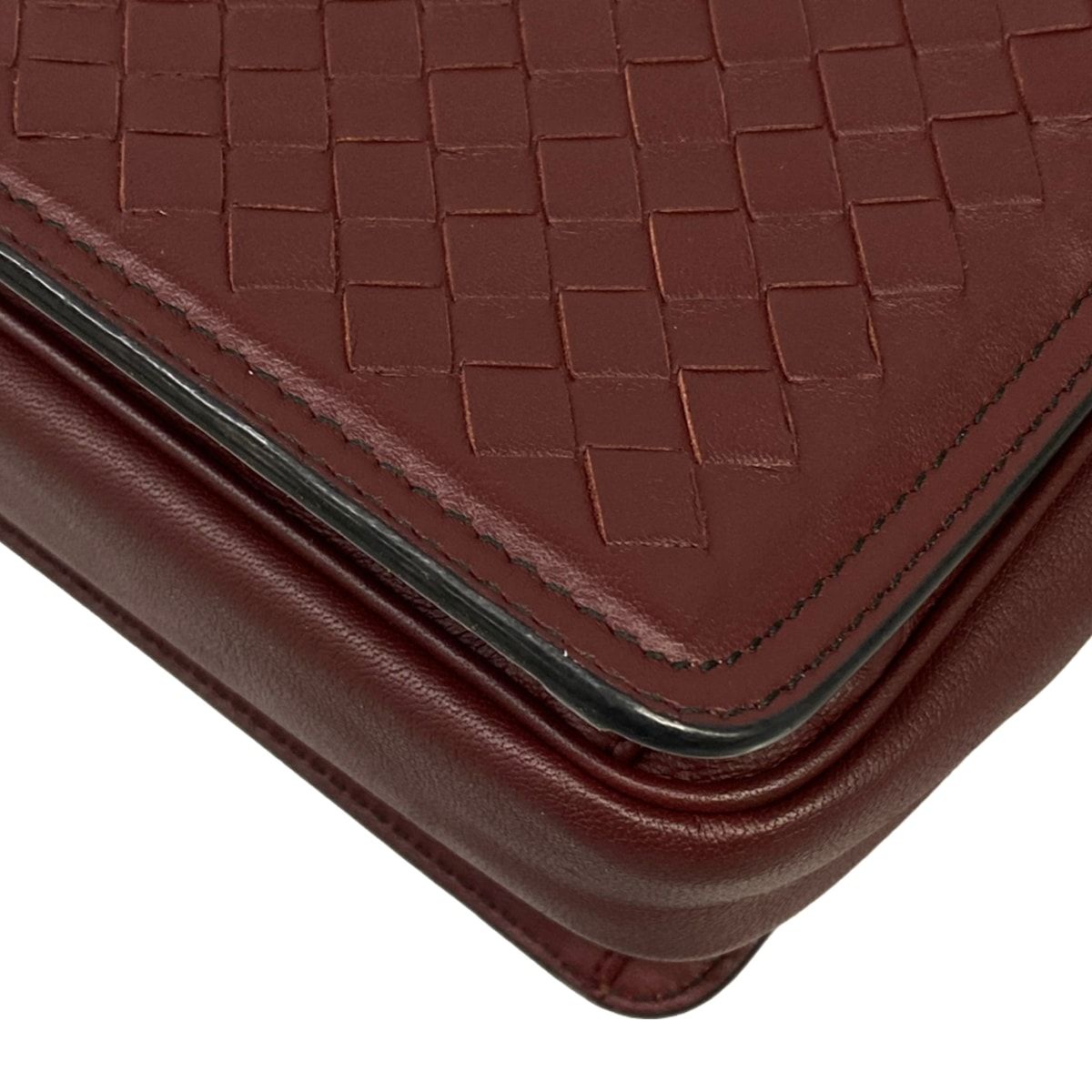 Bottega Veneta Shoulder Bag Intrecciato Bordeaux Chain Leather — view 6