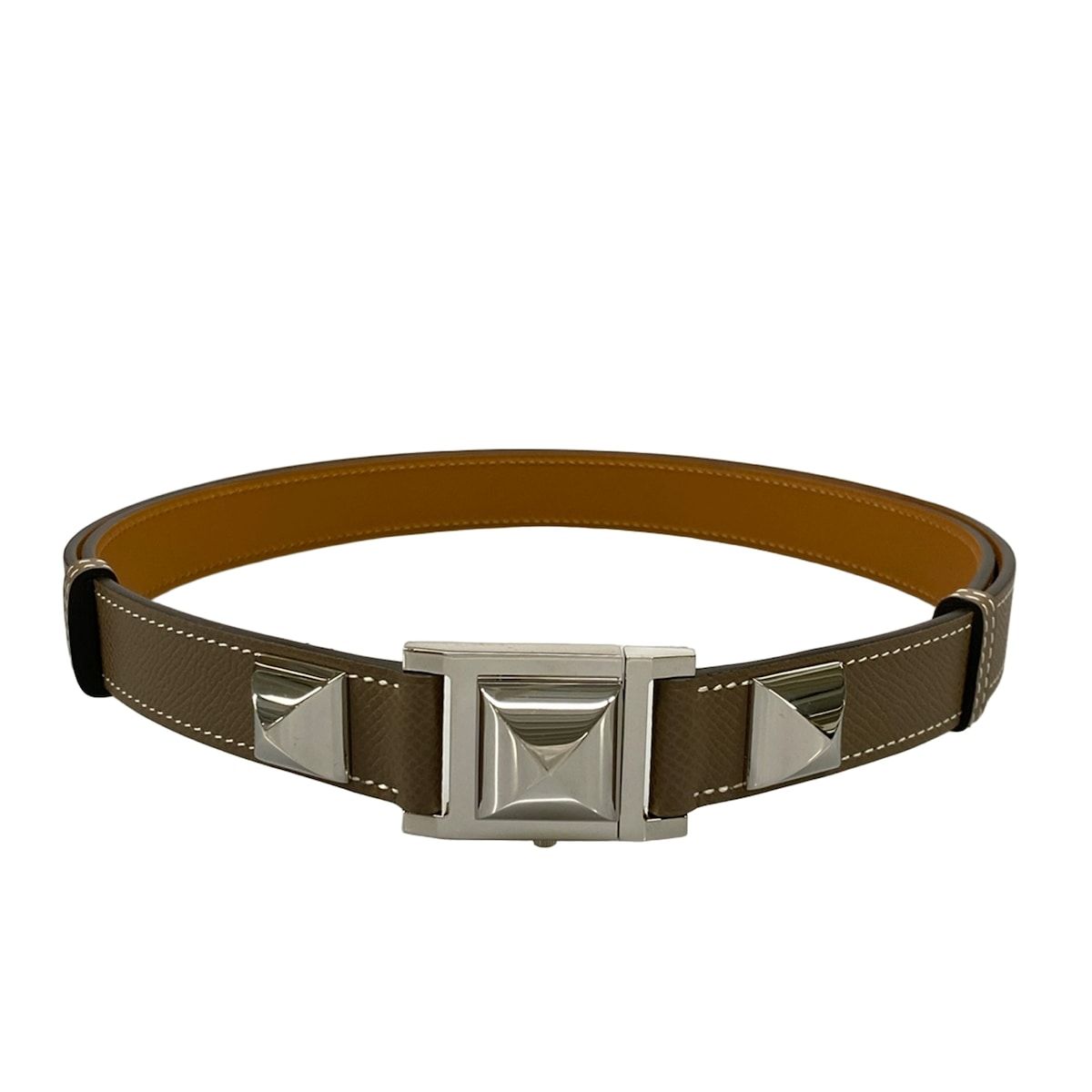 Hermes Belt Medle Etoupe Silver