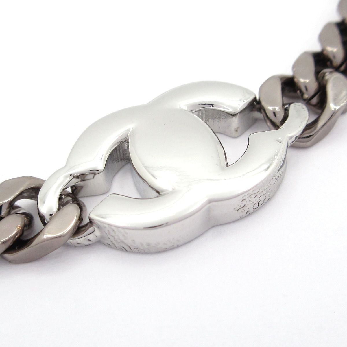 Chanel Bracelet CC Logo Silver Clear Rhinestone — view 3