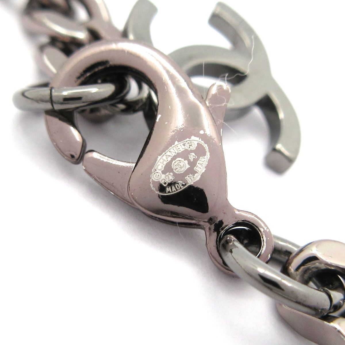 Chanel Bracelet CC Logo Silver Clear Rhinestone — view 5