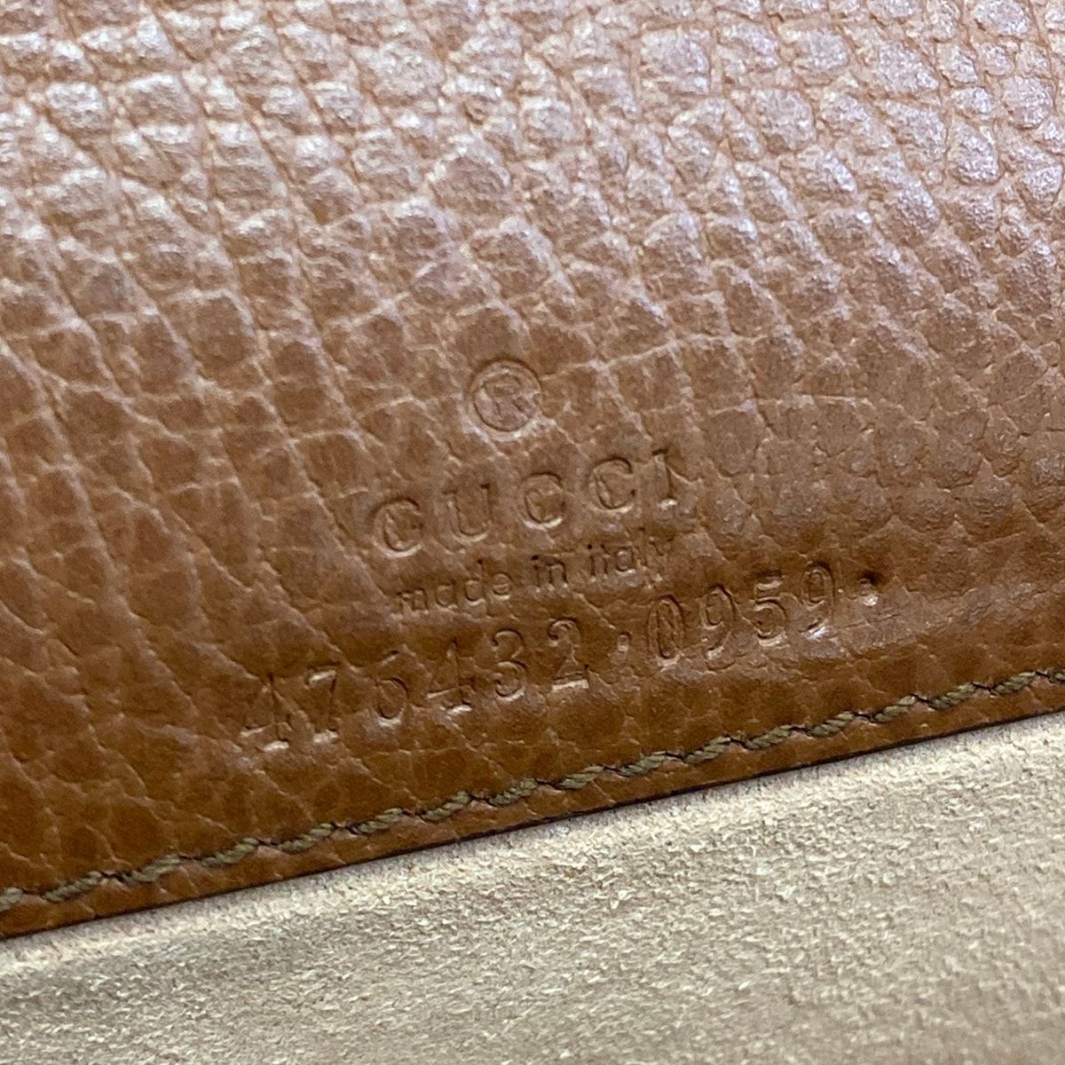 Gucci Shoulder Bag Dionysus GG Pattern Navy Ivory Dark Brown Chain Leather — view 9