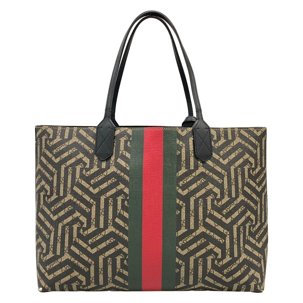 Gucci Tote GG Carre Ido Web Beige Black Multi Leather — view 3
