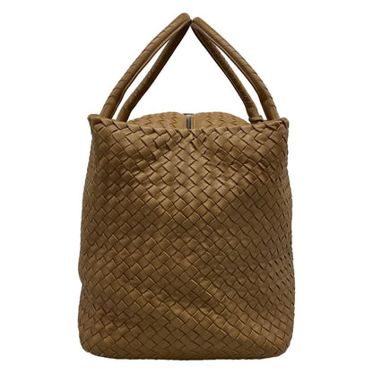 Bottega Veneta Boston Bag Intrecciato Brown Leather — view 2