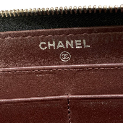 Chanel Wallet Quilted Black Silver Zip Around — view 5