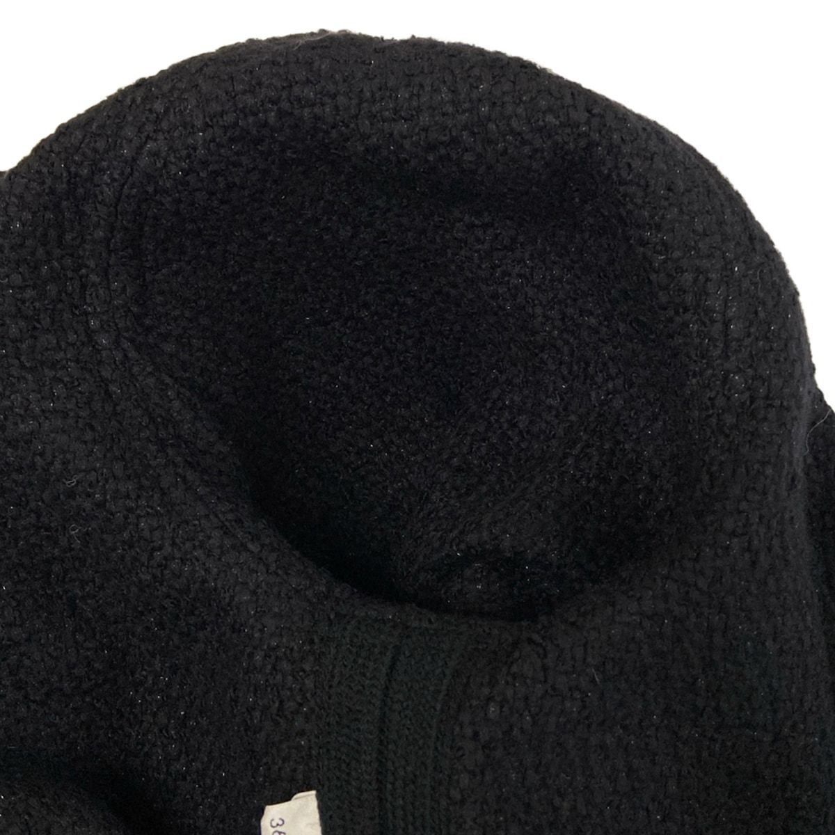 Celine Poncho 36 S Black Winter Cotton Wool Cape — view 9