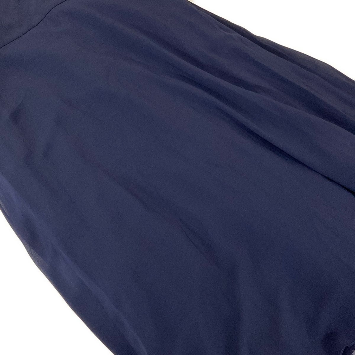Dior Long Skirt I 40 Dark Navy Tulle Dot Pattern Pleats — view 8