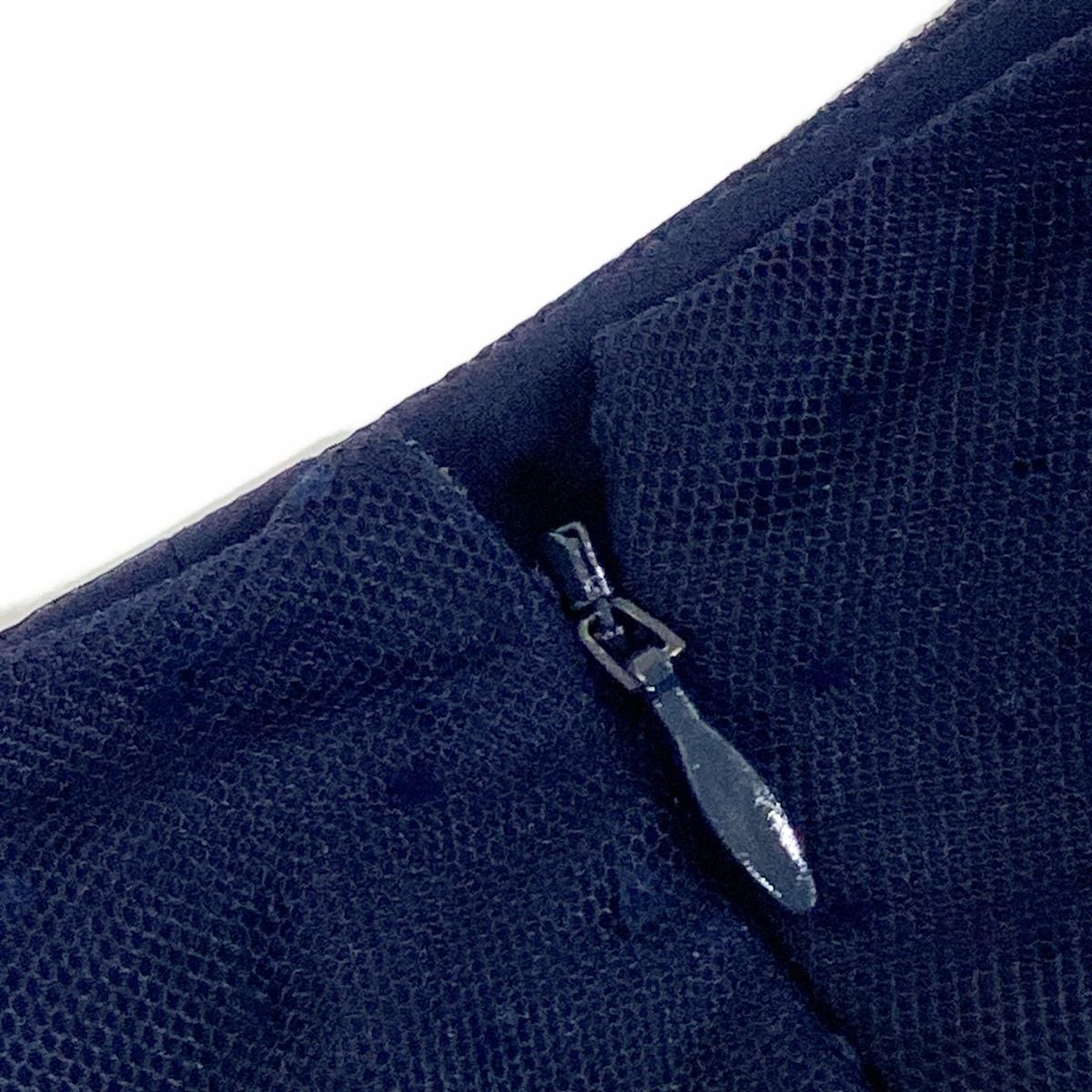 Dior Long Skirt I 40 Dark Navy Tulle Dot Pattern Pleats — view 9