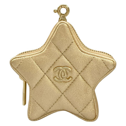 Chanel Pouch Holiday Limited Gold Star CC Logo Lambskin