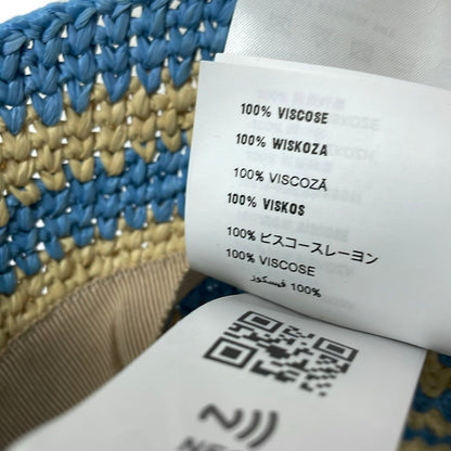 Prada Hat S Light Blue Beige Straw — view 6