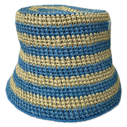 Prada Hat S Light Blue Beige Straw — view 3