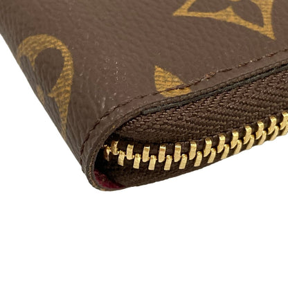 Louis Vuitton Wallet Monogram Portefeuille Clemence Fuchsia Zip Around — view 7