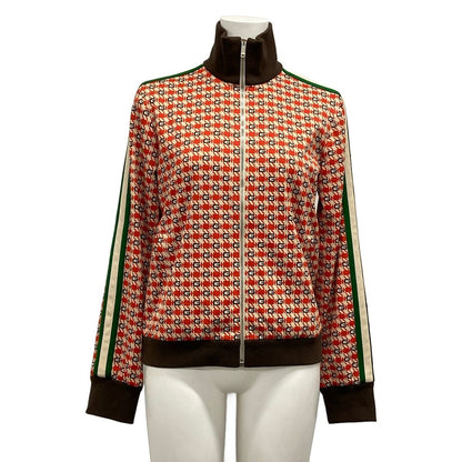 Gucci Jacket XS Orange Ivory Multi Long Sleeve Zip Up Spring Autumn