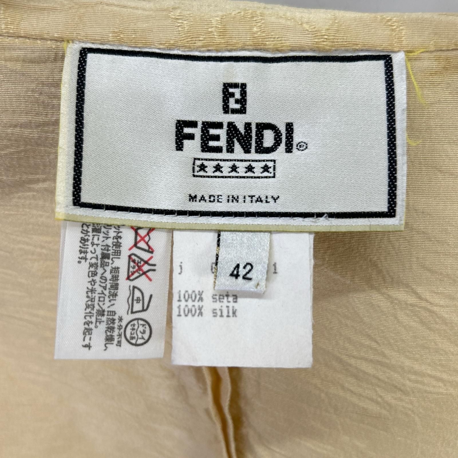 Fendi Beige Silk Buttonless Tailored Jacket 42 — view 4