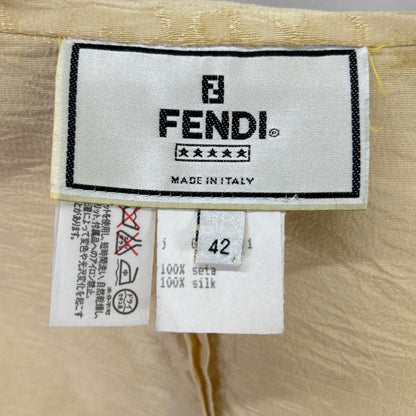 Fendi Beige Silk Buttonless Tailored Jacket 42 — view 4