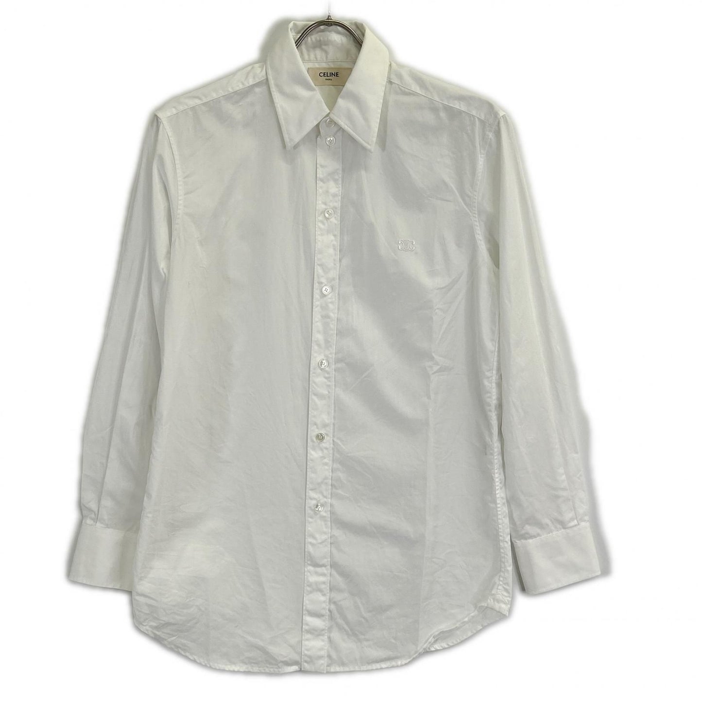 Celine White Cotton Shirt Blouse 34