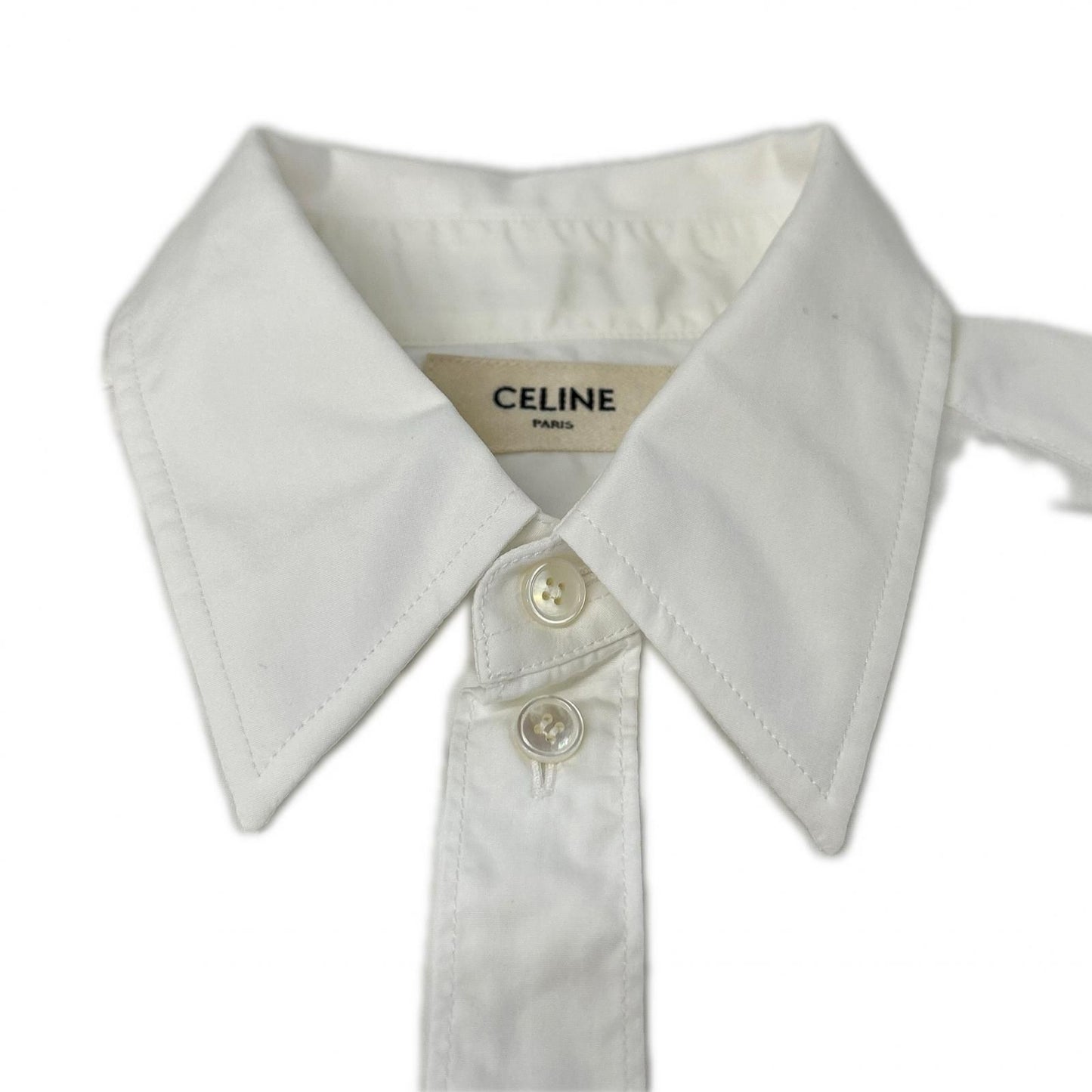 Celine White Cotton Shirt Blouse 34 — view 3