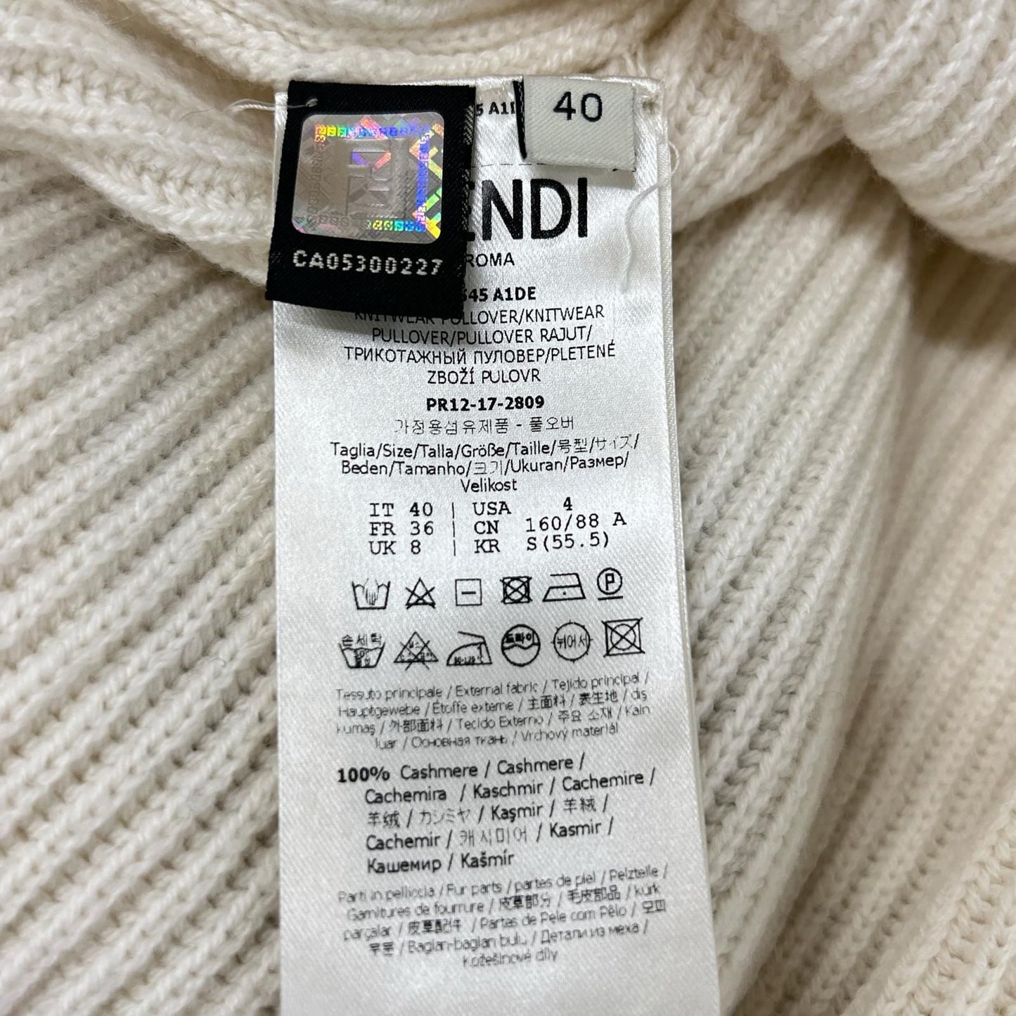 Fendi White Cashmere 100 Halter Neck Knit Top 40 Sweater — view 4