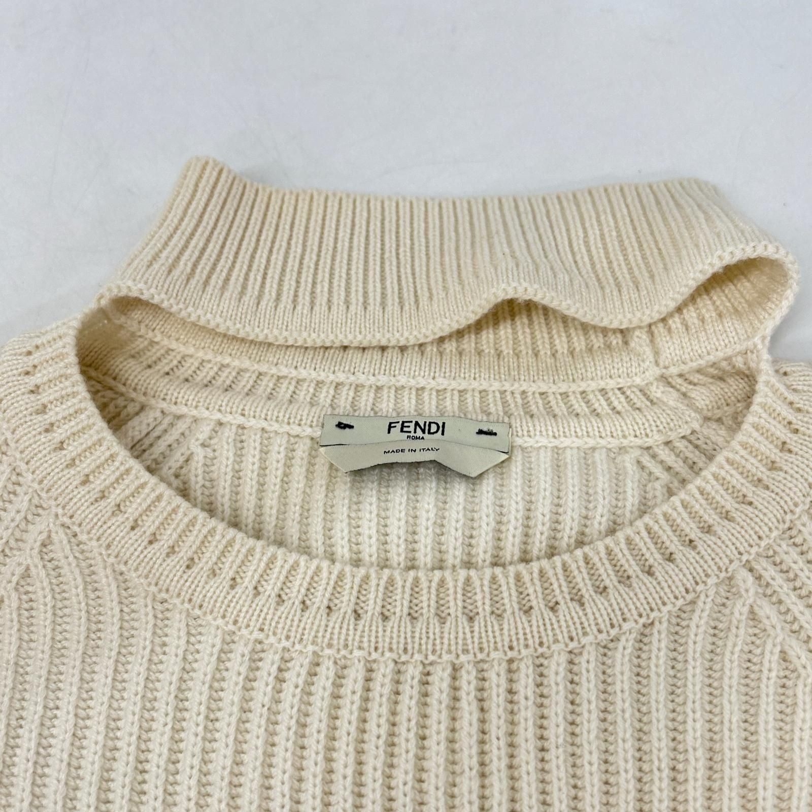 Fendi White Cashmere 100 Halter Neck Knit Top 40 Sweater — view 3