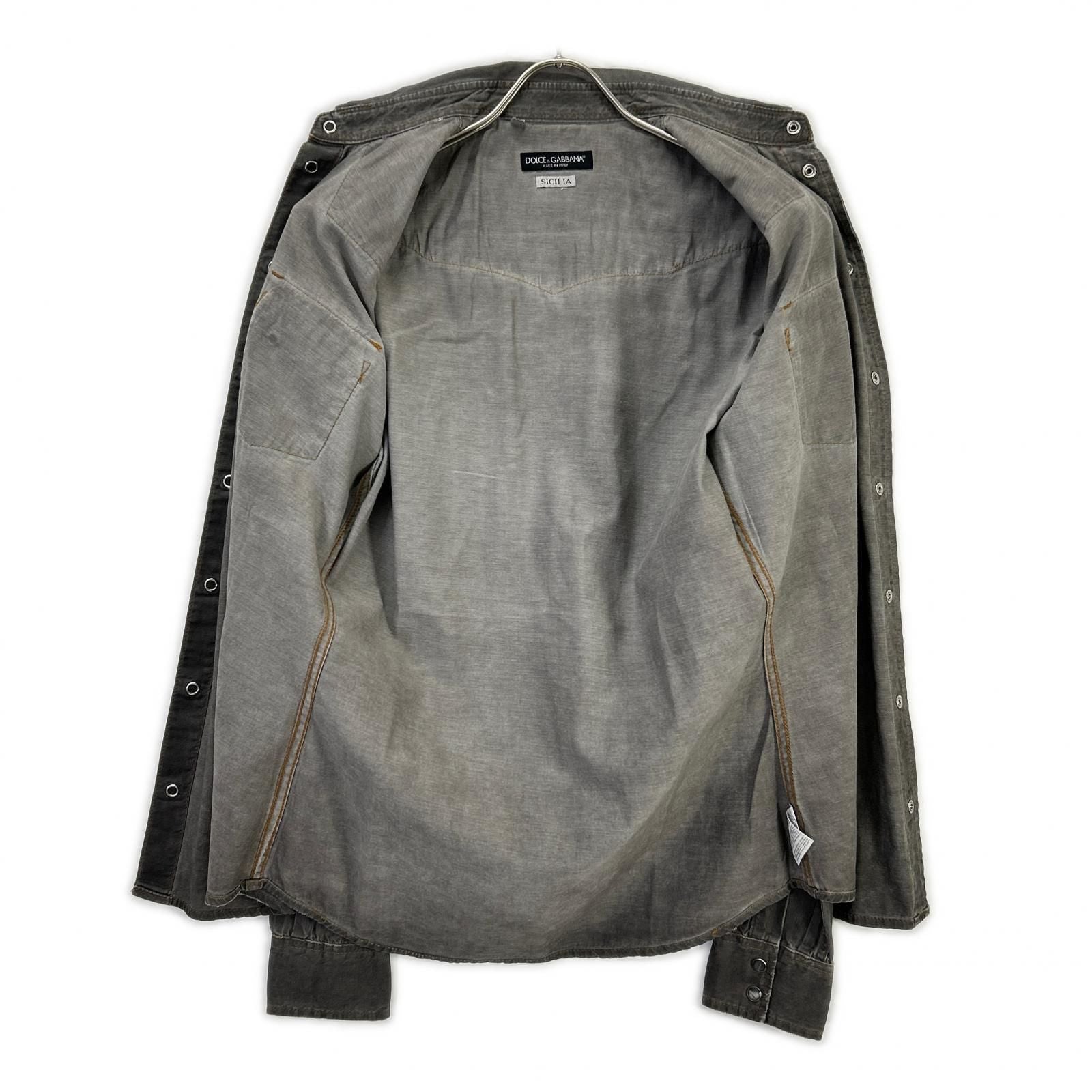 Dolce & Gabbana Sicilia Gray Western Denim Shirt 39 — view 3