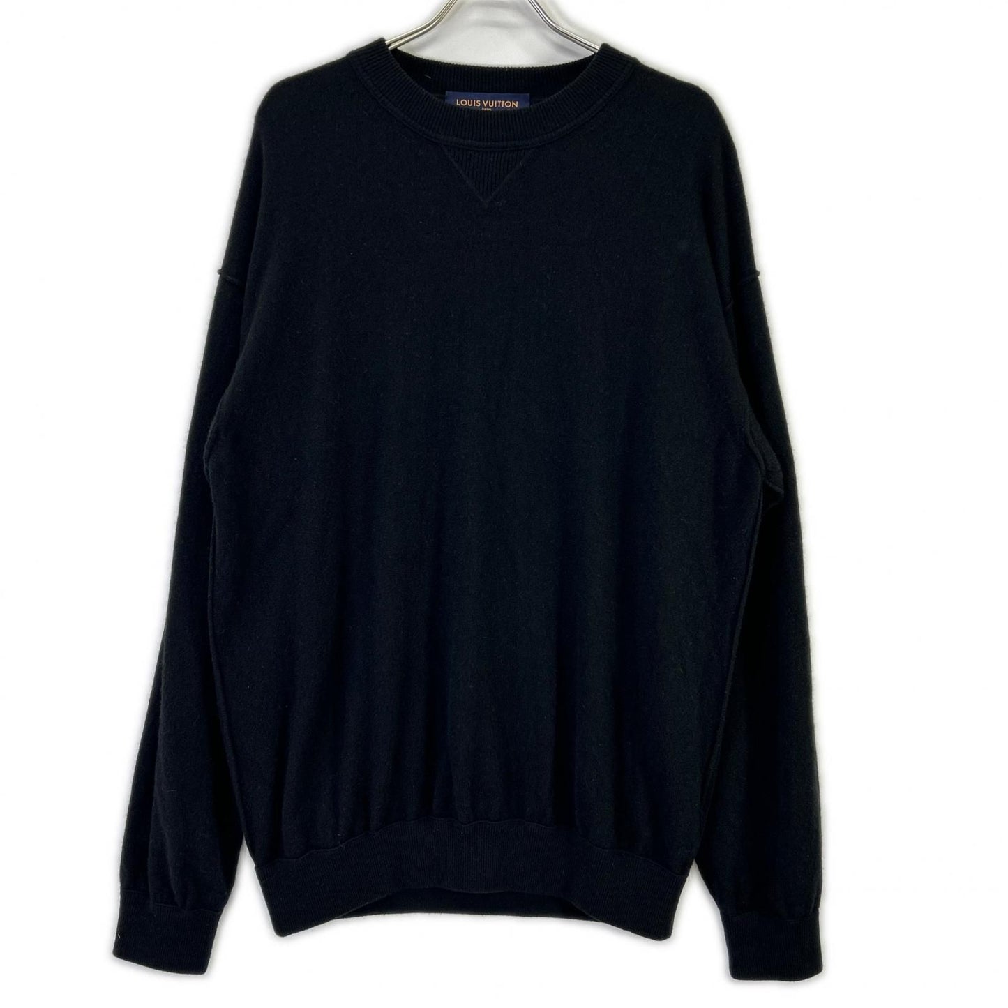 Louis Vuitton Jze Black Cashmere Silk Inside Out Gusset Crew Neck Knit XXL
