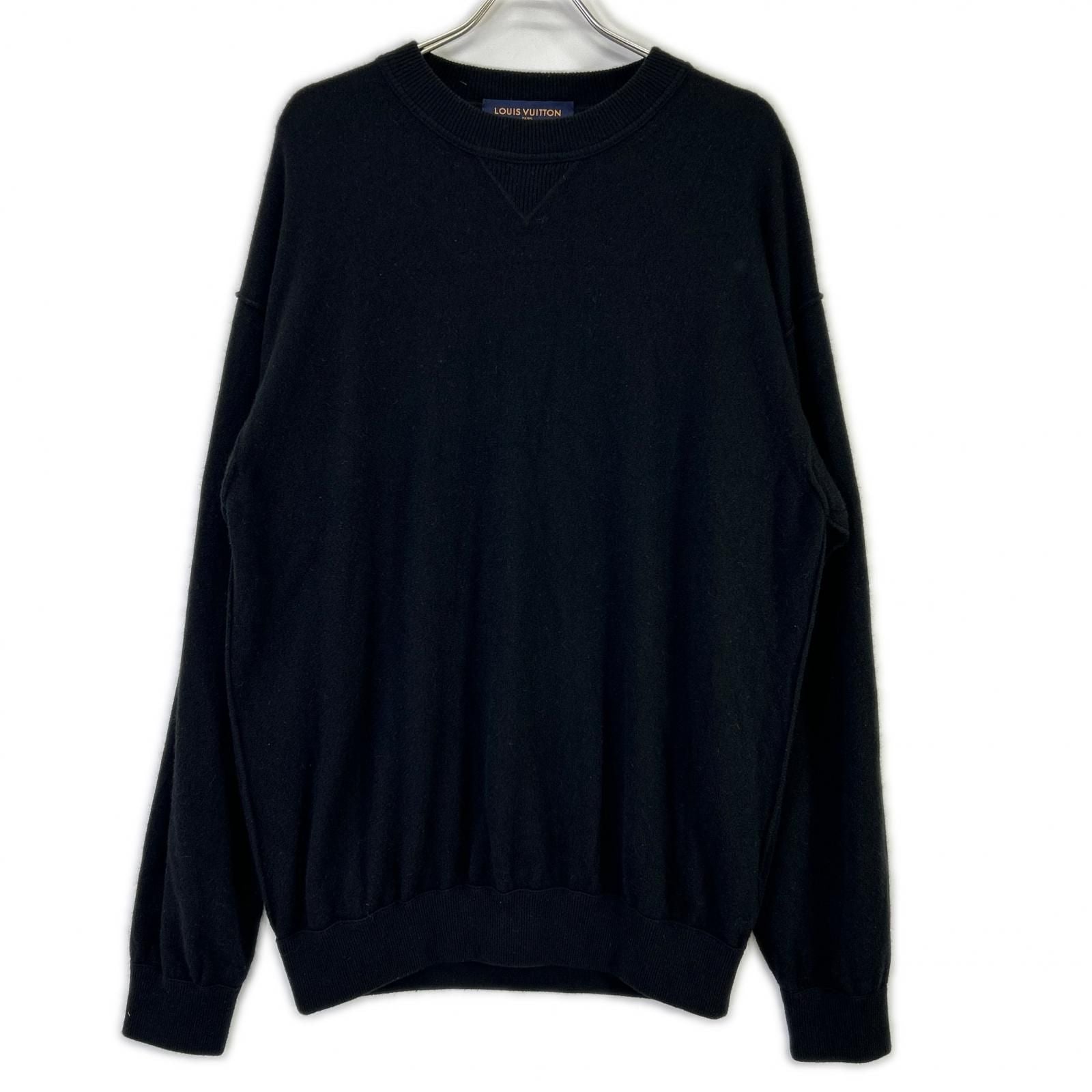 Louis Vuitton Jze Black Cashmere Silk Inside Out Gusset Crew Neck Knit XXL