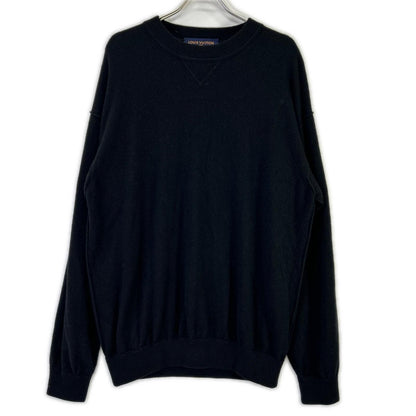 Louis Vuitton Jze Black Cashmere Silk Inside Out Gusset Crew Neck Knit XXL