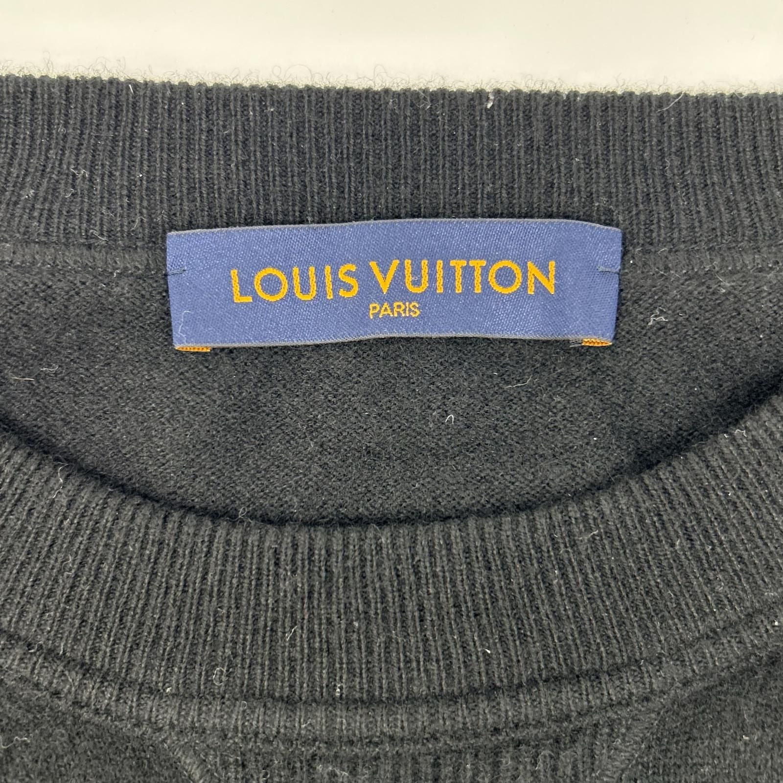 Louis Vuitton Jze Black Cashmere Silk Inside Out Gusset Crew Neck Knit XXL — view 3