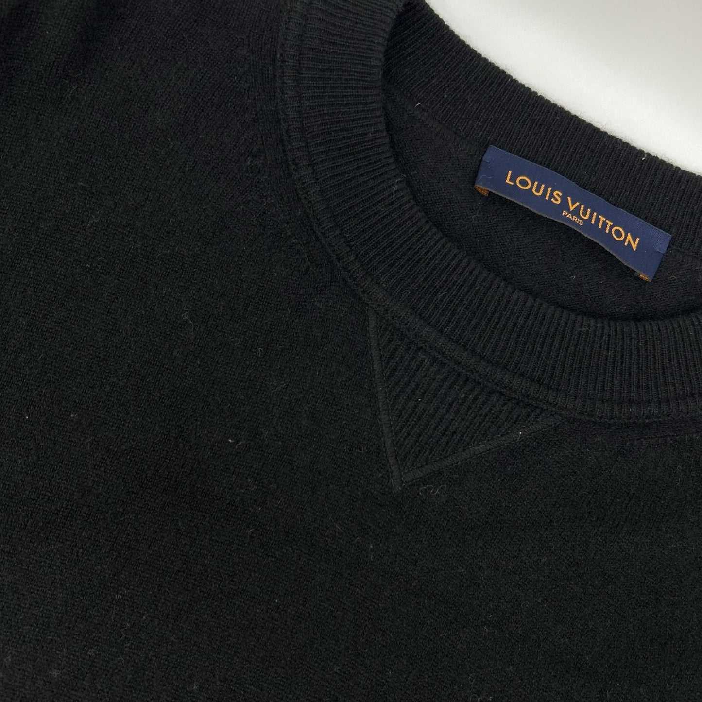 Louis Vuitton Jze Black Cashmere Silk Inside Out Gusset Crew Neck Knit XXL — view 8