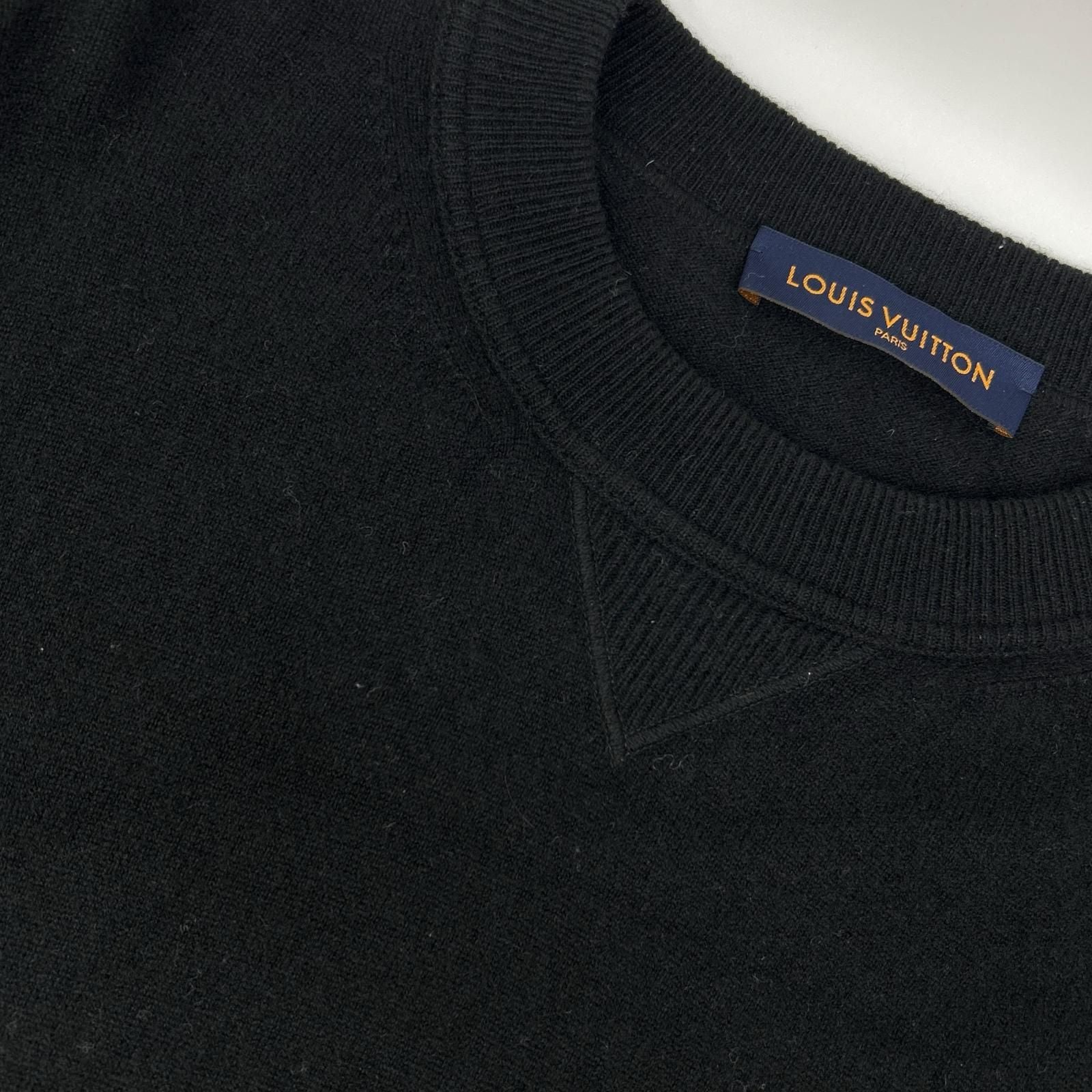 Louis Vuitton Jze Black Cashmere Silk Inside Out Gusset Crew Neck Knit XXL — view 8