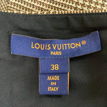 Louis Vuitton Dress 38 M Tweed Glen Check Camisole Cou Wool — view 3