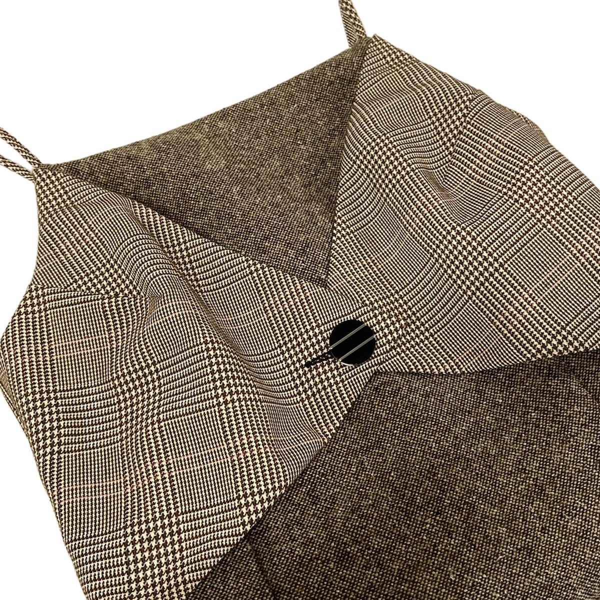 Louis Vuitton Dress 38 M Tweed Glen Check Camisole Cou Wool — view 9