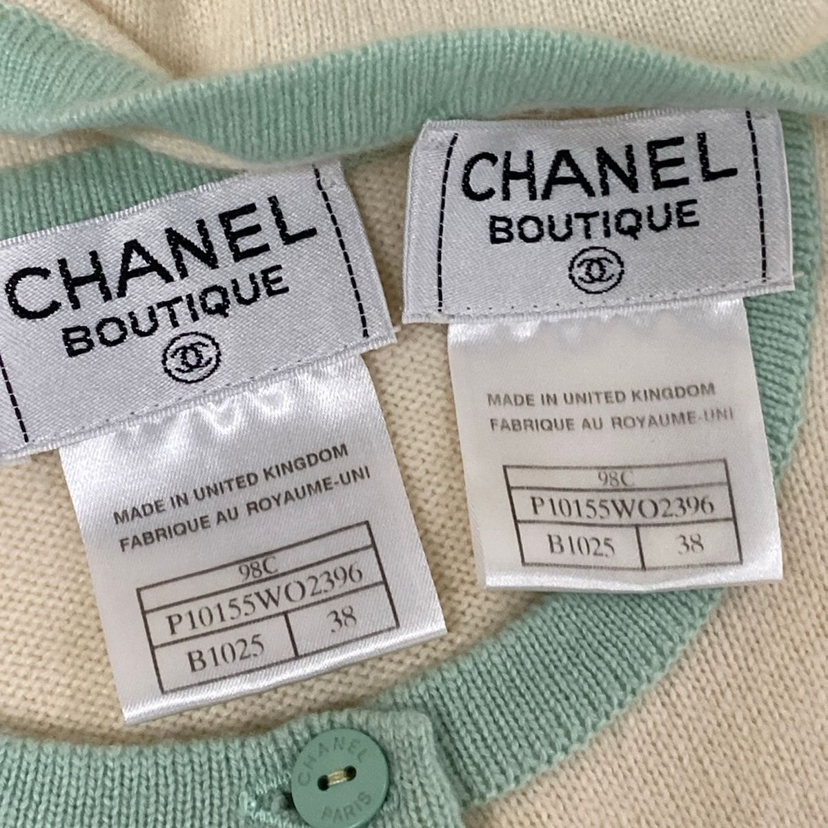 Chanel Ensemble Ivory Light Pink Multi Vintage Cashmere — view 5