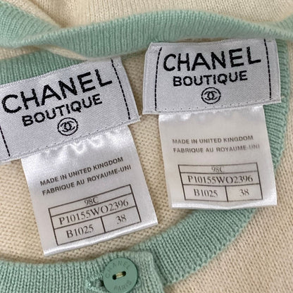 Chanel Ensemble Ivory Light Pink Multi Vintage Cashmere — view 5