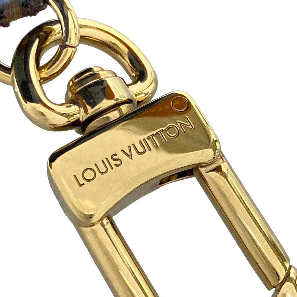 Louis Vuitton Key Holder Bag Charm LV Bear Brown Blue Multi Leather Faux — view 3