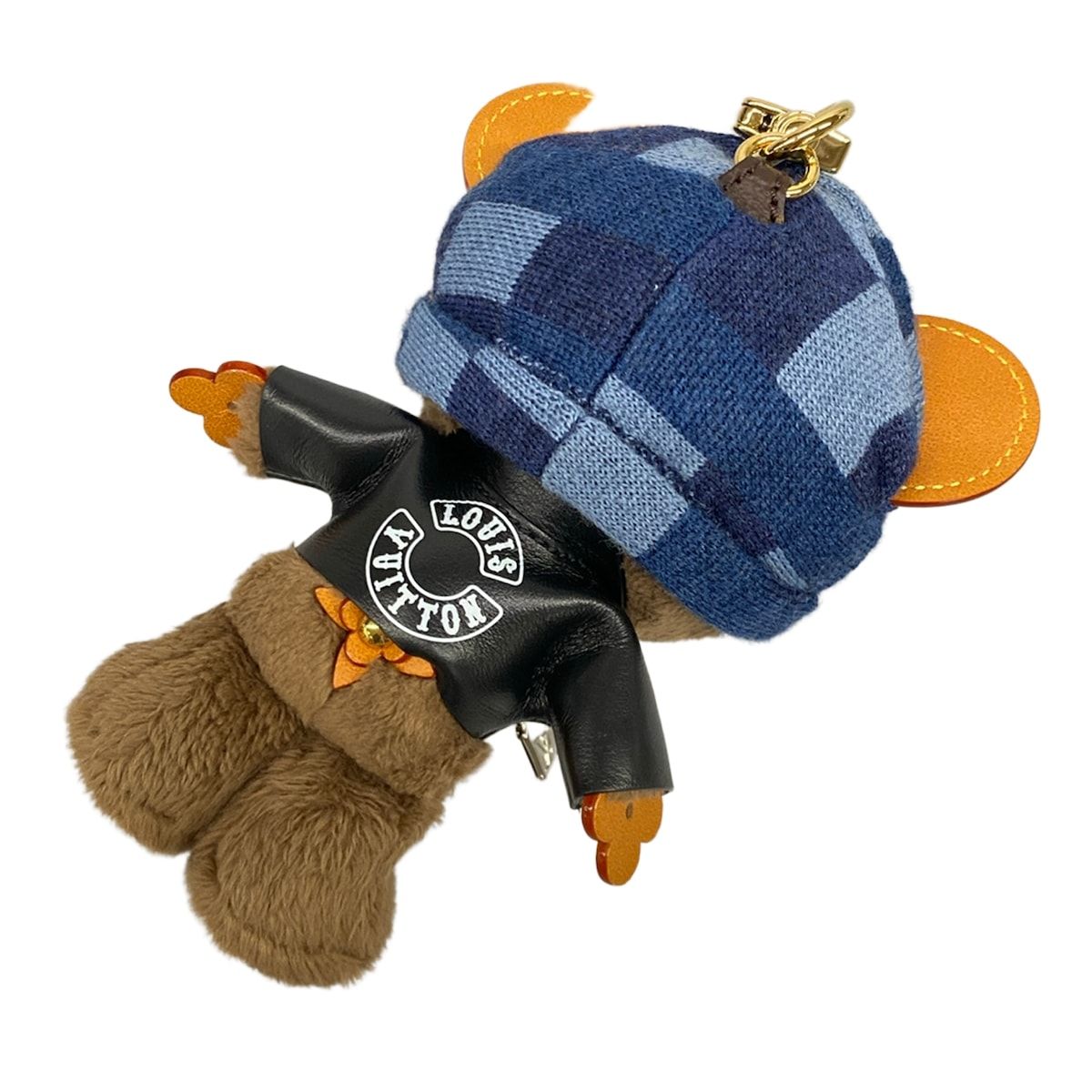 Louis Vuitton Key Holder Bag Charm LV Bear Brown Blue Multi Leather Faux — view 2