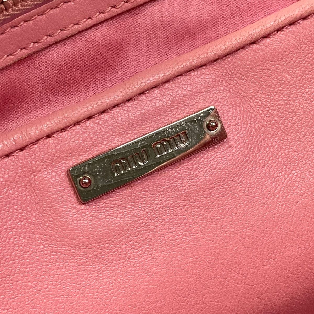 Miu Miu Tote Miu Crystal Pink Leather — view 9