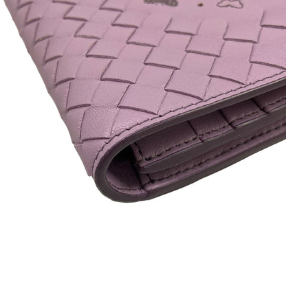 Bottega Veneta Wallet Intrecciato Light Purple Chain Butterfly Leather — view 7