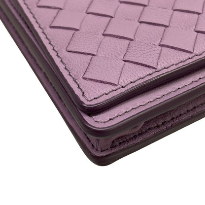 Bottega Veneta Wallet Intrecciato Light Purple Chain Butterfly Leather — view 8