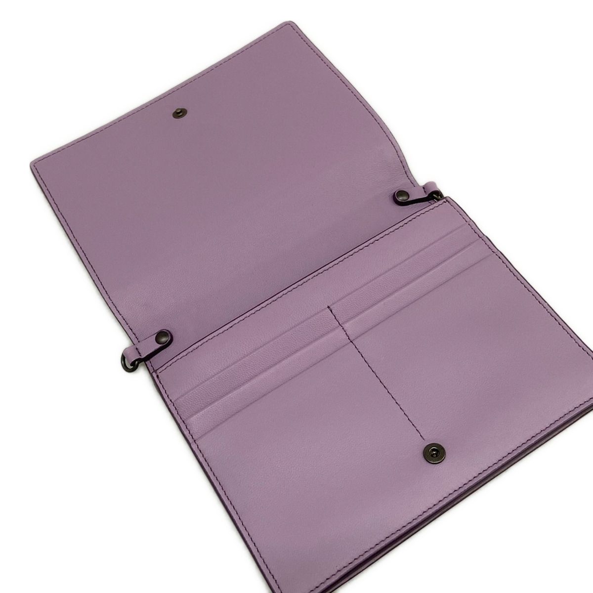 Bottega Veneta Wallet Intrecciato Light Purple Chain Butterfly Leather — view 3