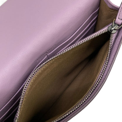Bottega Veneta Wallet Intrecciato Light Purple Chain Butterfly Leather — view 5