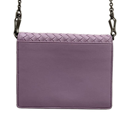 Bottega Veneta Wallet Intrecciato Light Purple Chain Butterfly Leather — view 2