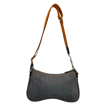 Dior Shoulder Bag Flight Trotter Dark Gray Orange Leather — view 3