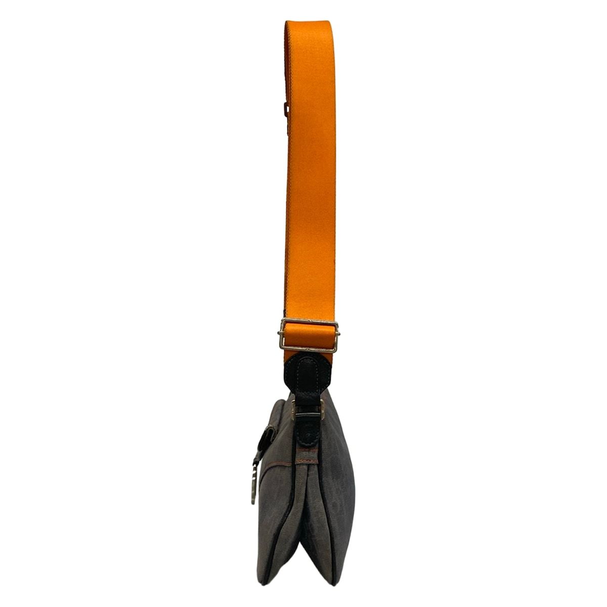 Dior Shoulder Bag Flight Trotter Dark Gray Orange Leather — view 4