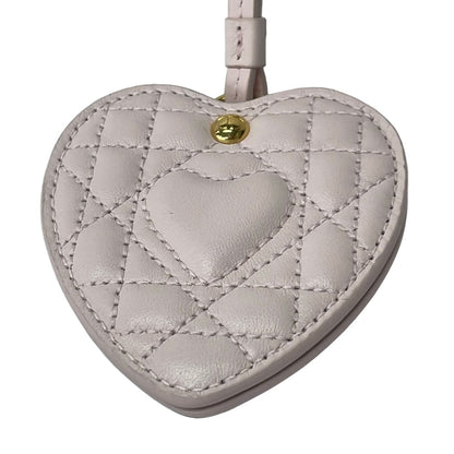 Dior Key Holder Pale Pink Bag Charm Cannage Mirror — view 4