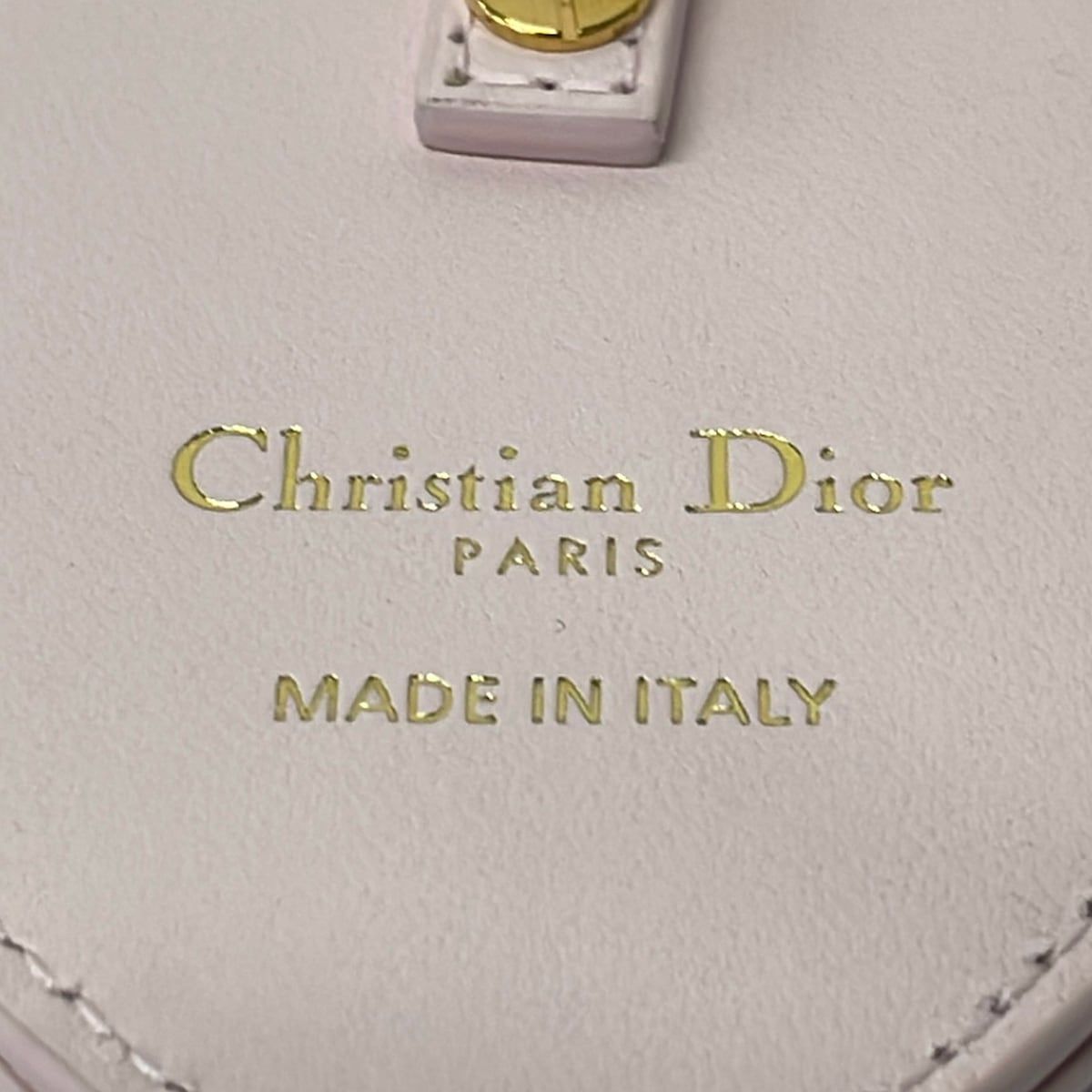 Dior Key Holder Pale Pink Bag Charm Cannage Mirror — view 3