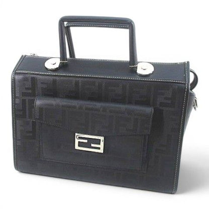 Fendi Soft Truk Boston Bag Zucca Pattern Black