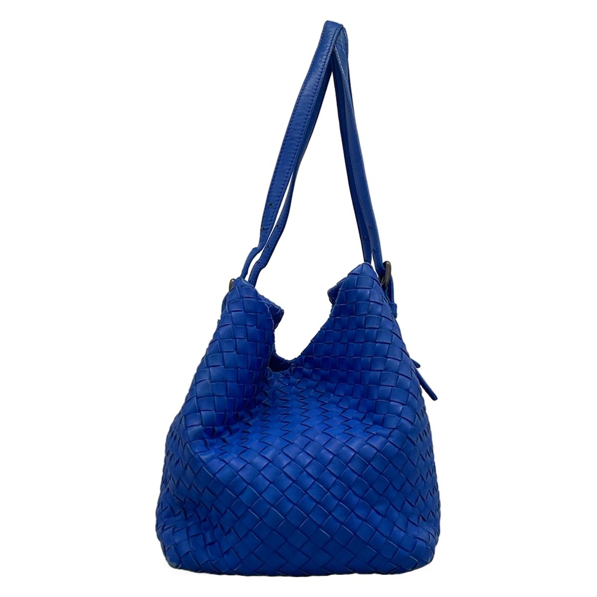 Bottega Veneta Tote Cesta Blue Leather — view 2