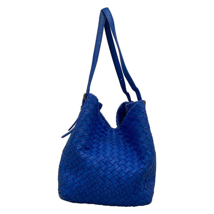 Bottega Veneta Tote Cesta Blue Leather — view 4